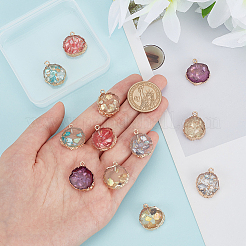 12Pcs 6 Colors Transparent Resin Pendants&nbsp;CRES-CA0001-22