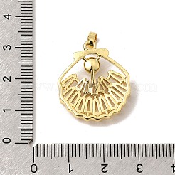 Brass Micro Pave Clear Cubic Zirconia Pendants&nbsp;KK-A296-18G