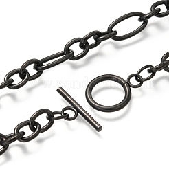 Unisex 304 Stainless Steel Figaro Chain Necklaces&nbsp;NJEW-H215-03EB