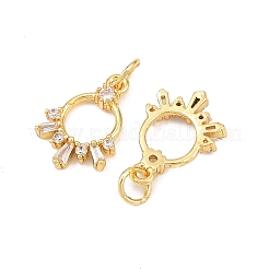 Brass Micro Pave Cubic Zirconia Pendants&nbsp;KK-H093-18A-G