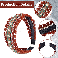 2Pcs 2 Colors Floral Hair Bands Embellishments for Women&nbsp;OHAR-CY0001-19A