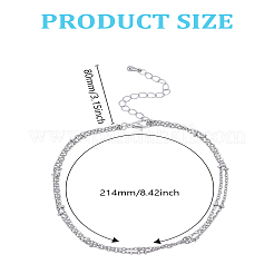 1Pc Bohemia Style Stainless Steel Satellite Chains Anklets&nbsp;AJEW-LP0007-16P