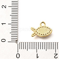 Brass Micro Pave Cubic Zirconia with Evil Eye Enamel Charms&nbsp;KK-G519-08G-01