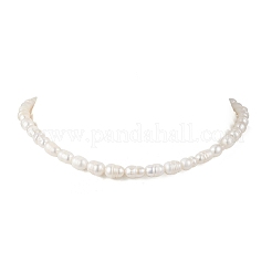 Natural Cultured Freshwater Pearl Rice Beaded Necklaces for Women&nbsp;NJEW-JN05337-02