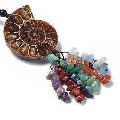 Natural Mixed Gemstone Chips Big Pendant Decotations&nbsp;HJEW-A006-01