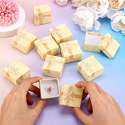 Square Paper Jewelry Ring Gift Boxes with Bowknot&nbsp;CON-TAC0010-80D
