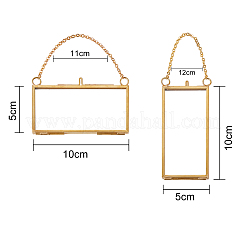 Brass Glass Hanging Photo Frame&nbsp;HJEW-SZ0001-01G