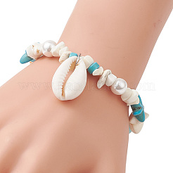 Natural Cowrie Shell Charm Bracelets&nbsp;BJEW-JB13785