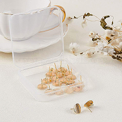 Brass Ear Stud Findings&nbsp;KK-BC0005-11G