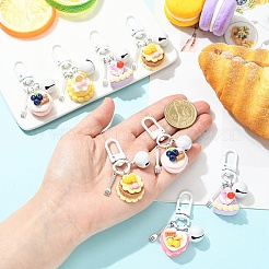 8Pcs Resin Cake & Iron Bell & Alloy Fork Pendant Decorations&nbsp;HJEW-YW00279