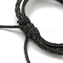 PU Imitation Leather Braided Cord Bracelets&nbsp;BJEW-P329-01A-AS