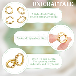 Rack Plating Brass Spring Gate Rings&nbsp;KK-UN0003-05B