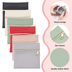 6Pcs 6 Colors Imitation Leather Jewelry Storage Zipper Bags&nbsp;ABAG-NB0002-15A