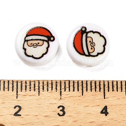 Christmas Theme Printed Opaque Acrylic Beads&nbsp;OACR-R004-01K