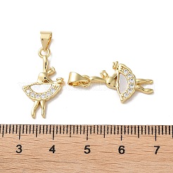 Brass Micro Pave Cubic Zirconia Pendants&nbsp;KK-B083-08G