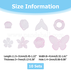 10Sets 200G Transparent Acrylic Frosted Beads&nbsp;FACR-HS0001-02A