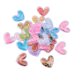 50pcs Heart PVC & Plastic Sequin Shaker Cabochons&nbsp;KY-CJ0001-45