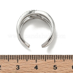 Brass Micro Pave Cubic Zirconia Cuff Open Rings&nbsp;RJEW-C163-15P