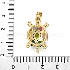 Tortoise Brass Micro Pave Cubic Zirconia Pendants&nbsp;KK-M319-19G