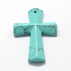 Cross Natural & Synthetic Mixed Stone Pendants&nbsp;G-Q449-03