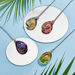 4Pcs 4 Colors Glass Charms&nbsp;HJEW-SP0001-74