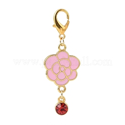 Alloy Enamel Peony Flower Pendant Decorations&nbsp;HJEW-JM00830