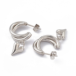 Tarnish Resistant Vacuum Plating 201 Stainless Steel Stud Earrings for Women&nbsp;EJEW-B016-34P