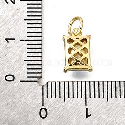 Brass Glass Charms&nbsp;KK-V011-36G-B