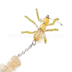 Ant Glass Seed Beaded Pendants Decoration&nbsp;HJEW-MZ00146-01