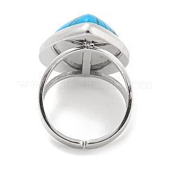 304 Stainless Steel Synthetic Gemstone Cuff Rings&nbsp;G-Z056-09P