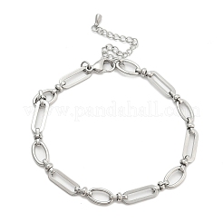 304 Stainless Steel Oval Link Anklets for Women&nbsp;AJEW-U025-01P