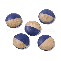 Two Tone Wood Grain Frosted Imitation Leather Style Resin Cabochons&nbsp;RESI-G053-01D