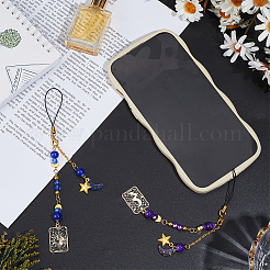 2Pcs Alloy & Glass Mobile Straps&nbsp;HJEW-BM0001-54B