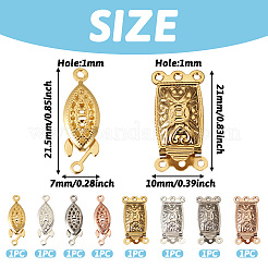 8Pcs 8 Styles 304 Stainless Steel Box Clasps&nbsp;STAS-TA0002-60