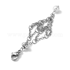 304 Stainless Steel Cable Chains Macrame Pouch Empty Stone Holder Pendant Decoration&nbsp;HJEW-TA00069-02