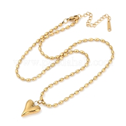 304 Stainless Steel Heart Pendant Necklaces for Women&nbsp;NJEW-Z072-04G
