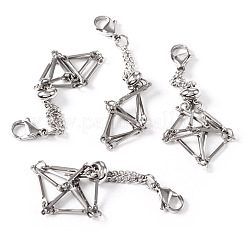 10Pcs Brass Macrame Pouch Empty Stone Holder Pendant Decoration&nbsp;HJEW-TA0001-23
