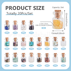 Natural & Synthetic Gemstone Chip Beads Glass Bottles&nbsp;G-KS0001-02