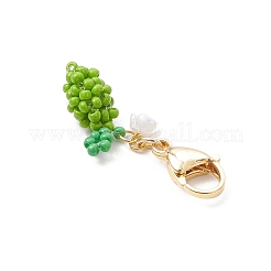 Lemon Glass Seed Beaded Pendant Decorations&nbsp;HJEW-MZ00333-02