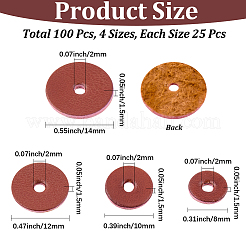 100Pcs 4 Styles Imitation Leather Washers&nbsp;FIND-CL0001-13