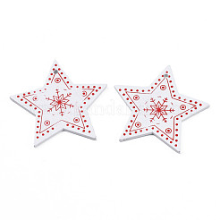 Christmas Theme Spray Painted Wood Pendants&nbsp;WOOD-N005-49A