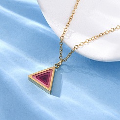 304 Stainless Steel Geometric Pendant Necklaces for Women&nbsp;NJEW-M106-02C-G