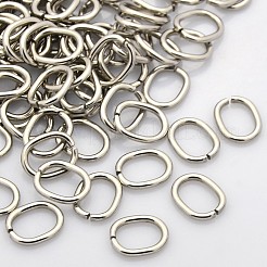 Tarnish Resistant Oval 201 Stainless Steel Saw Cut Open Jump Rings&nbsp;LS-STAS-N040-01
