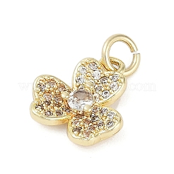 Rack Plating Brass Micro Pave Cubic Zirconia Pendants&nbsp;KK-H509-23G-01