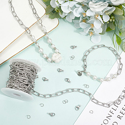 DIY 304 Stainless Steel Paperclip Chains Necklaces/Bracelets Making Kits&nbsp;DIY-SC0029-33