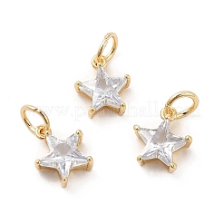 Rack Plating Brass Clear Cubic Zirconia Pendants&nbsp;KK-E081-03G
