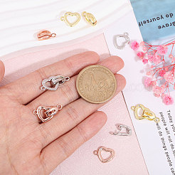 6Pcs 3 Colors Brass Pave Clear Cubic Zirconia Fold Over Clasps&nbsp;KK-CA0002-68