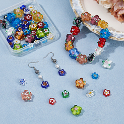 2Strands 2 Styles Handmade Millefiori Glass Bead Strands&nbsp;LAMP-HS0001-24