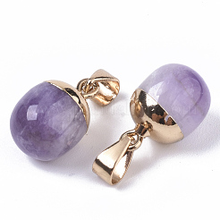 Top Golden Plated Natural Amethyst Pendants&nbsp;G-T131-03H