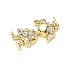 Brass Micro Pave Cubic Zirconia Pendants&nbsp;ZIRC-I356-35G